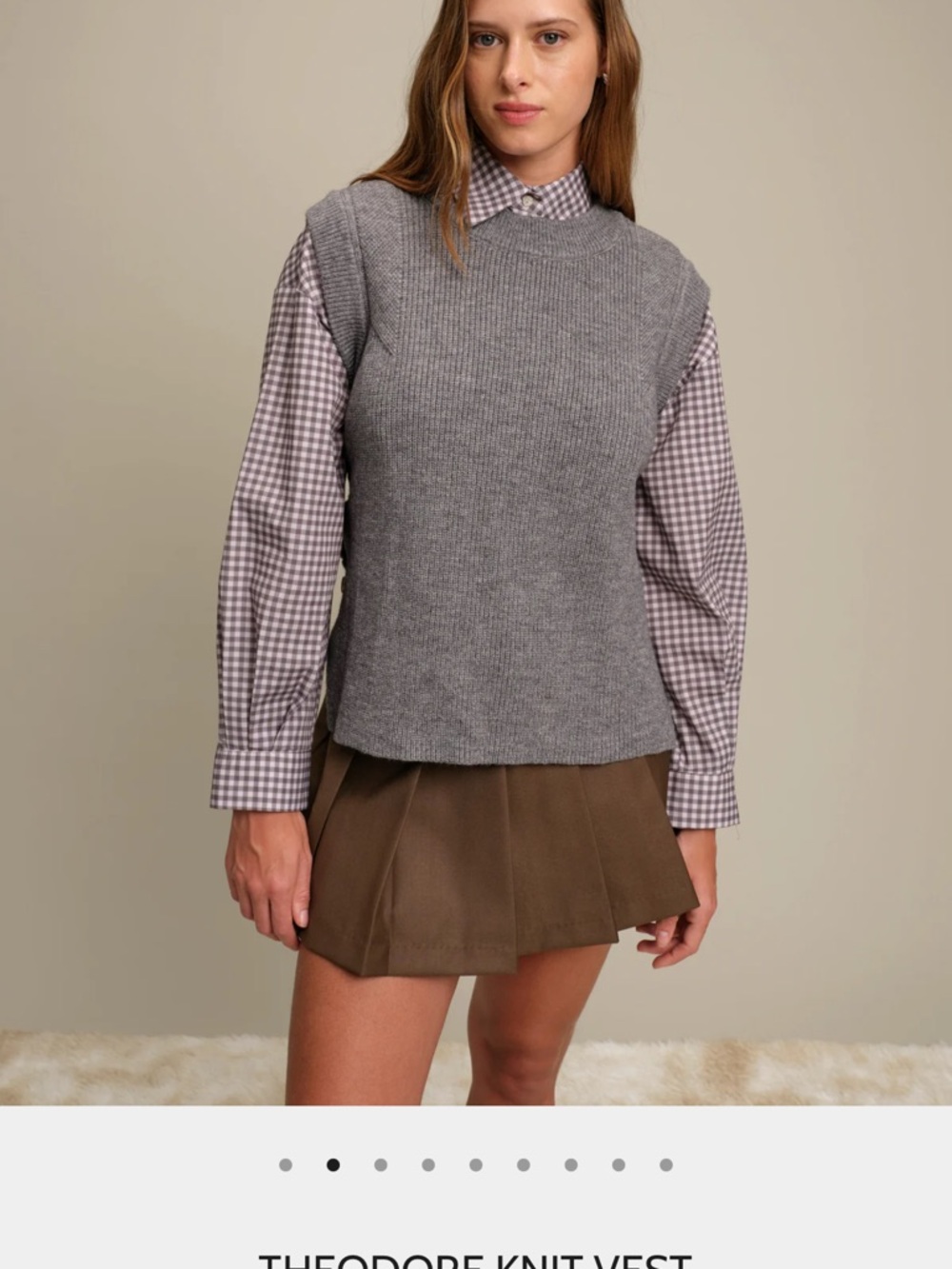 DELUC Gray Knit Vest with side buttons